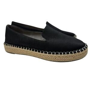 NWOT Joie Cara Espadrille Slip On Shoes in Black Canvas 8M